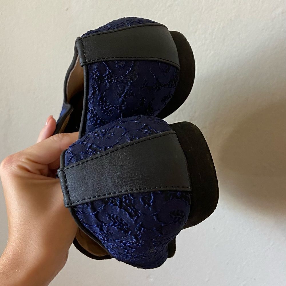 Royal Self Embroidered Blue Shode Loafer Style Juti Size 9 - Picture 10 of 11